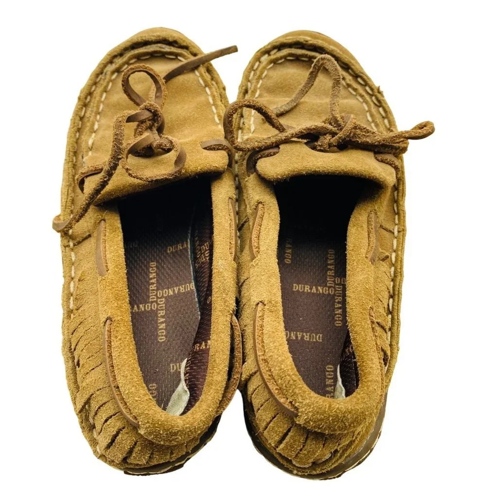 Durango Kid Size 3 Brown Suede Santa Fe Low Rise 1” Moccasins Loafers Shoes